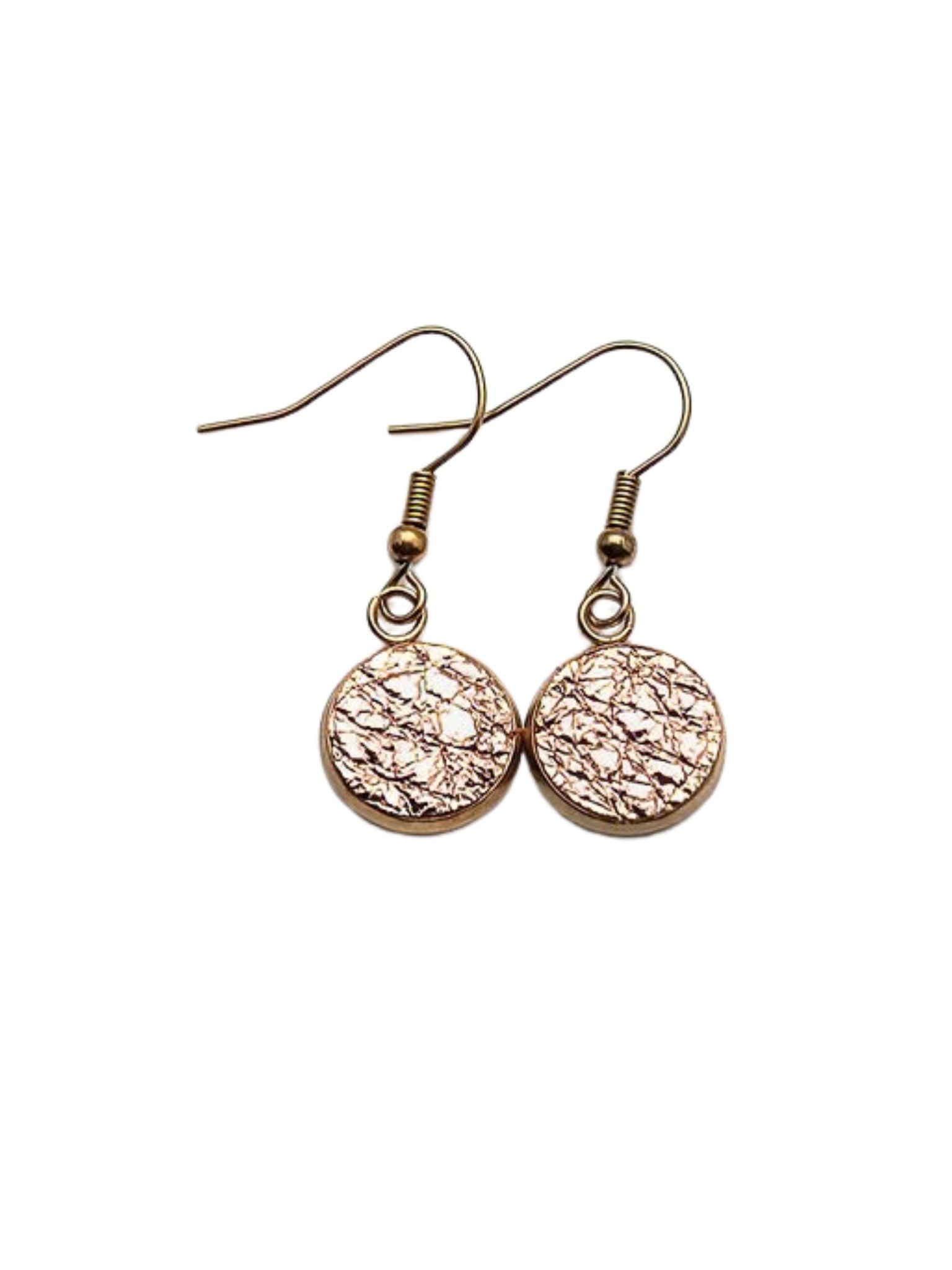 Rose Gold Mini Lantern Earrings — 12 mm — Stainless Steel or Gold Plated