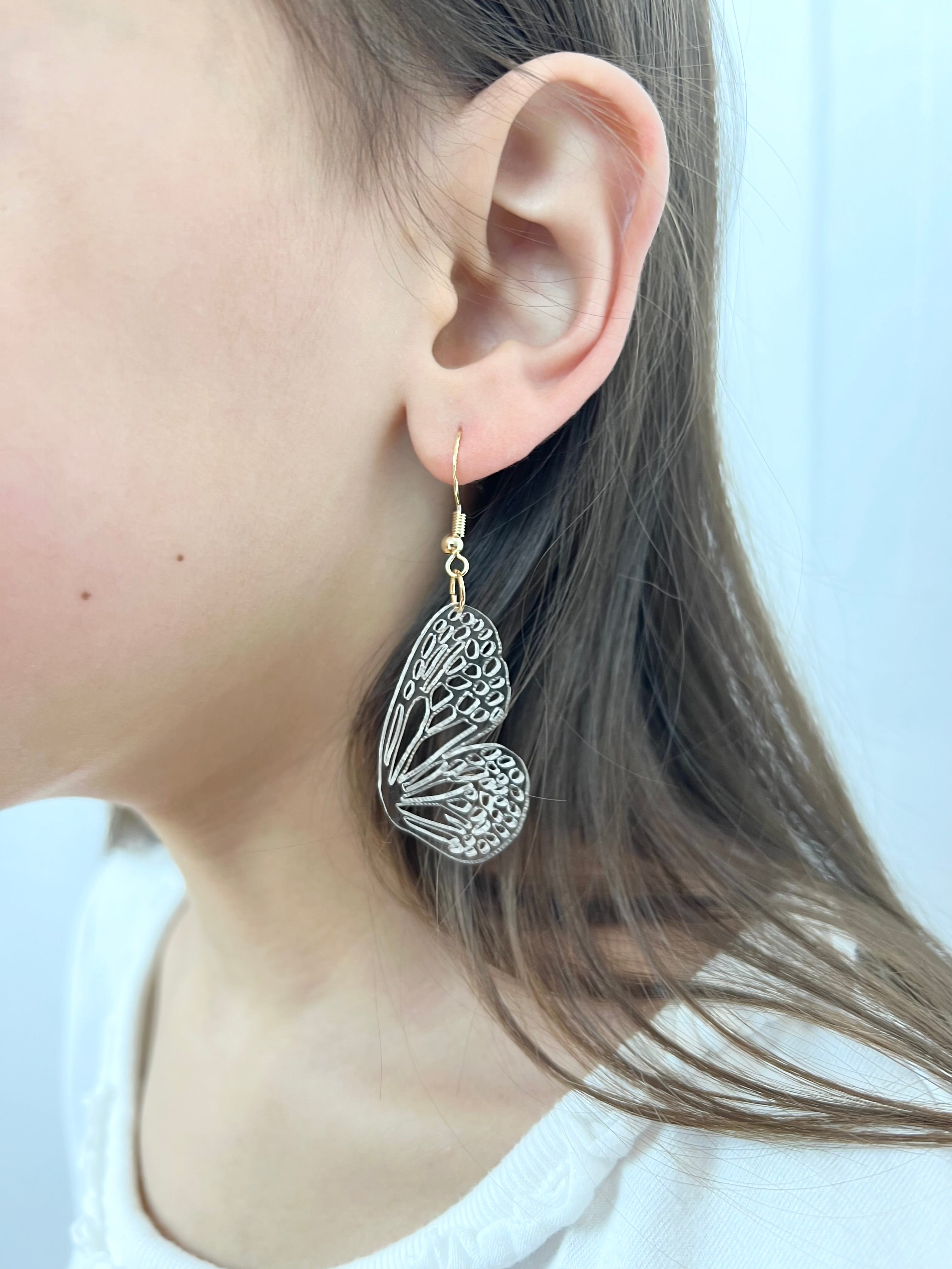 Mini Sparkle Acrylic Butterfly Earrings