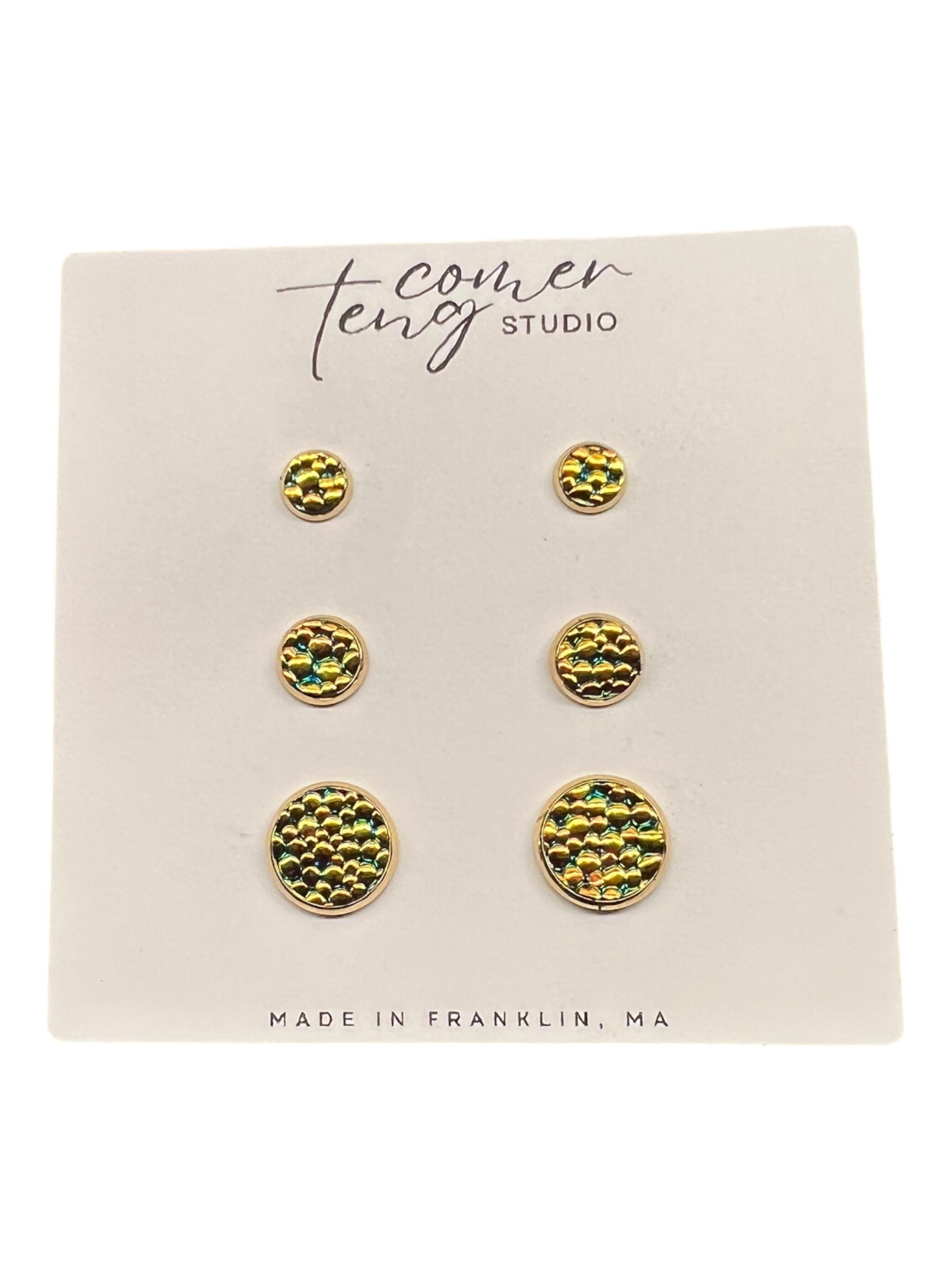 Gold Bubble Stud Earrings