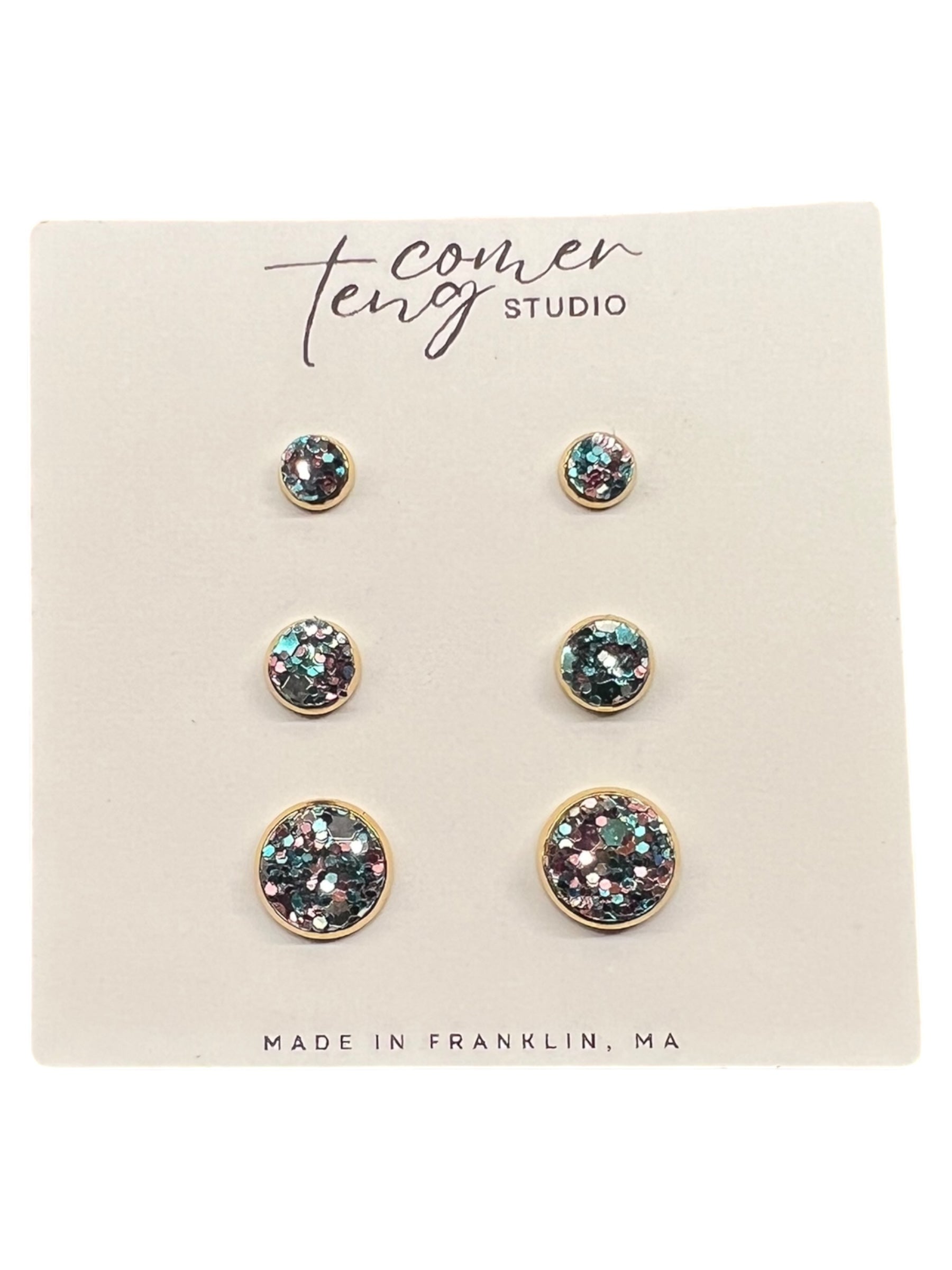 Mermaid Sparkle Stud Earrings