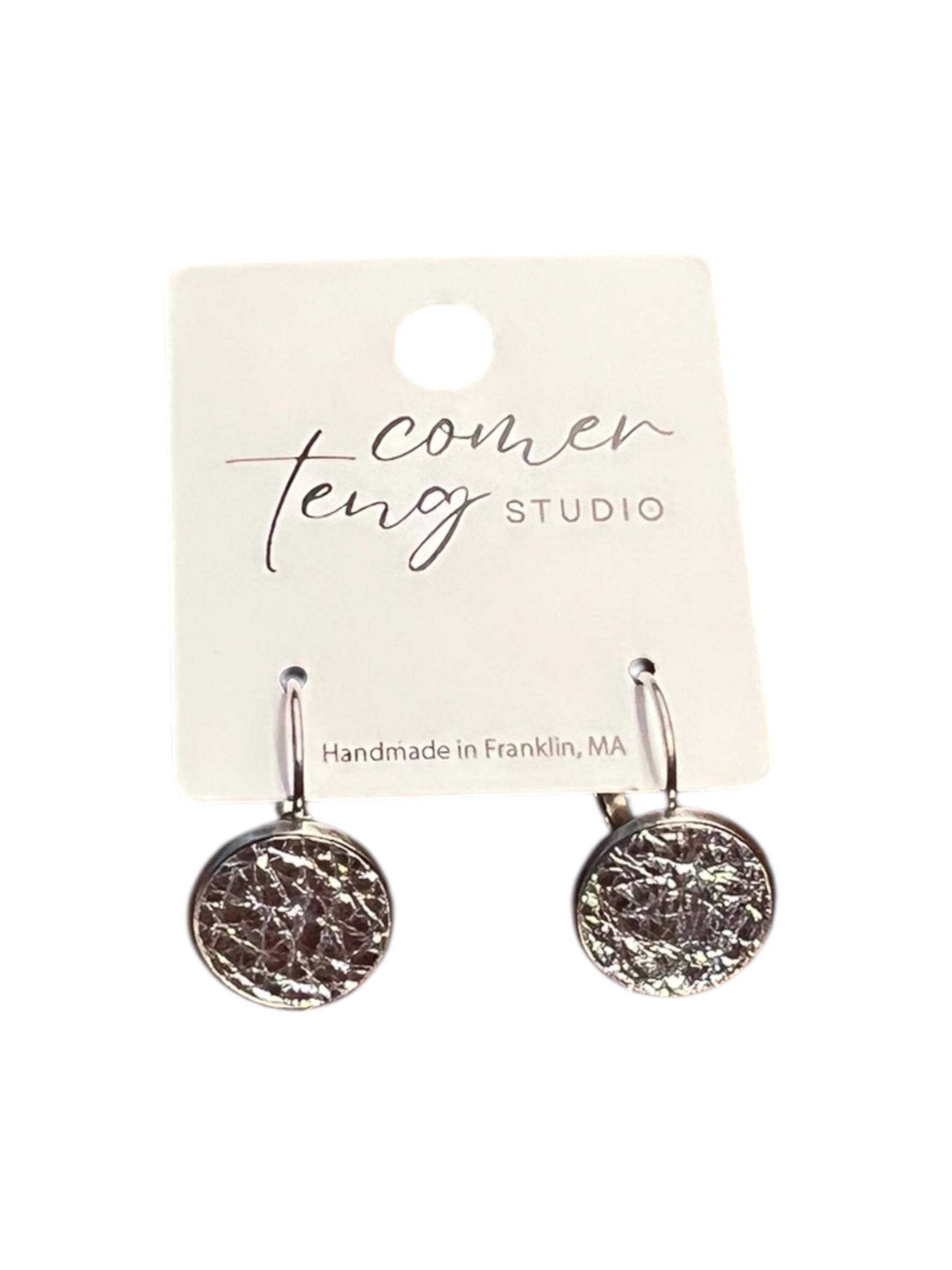 Silver Leverback Earrings — 12 mm — Stainless Steel or Gold Setting