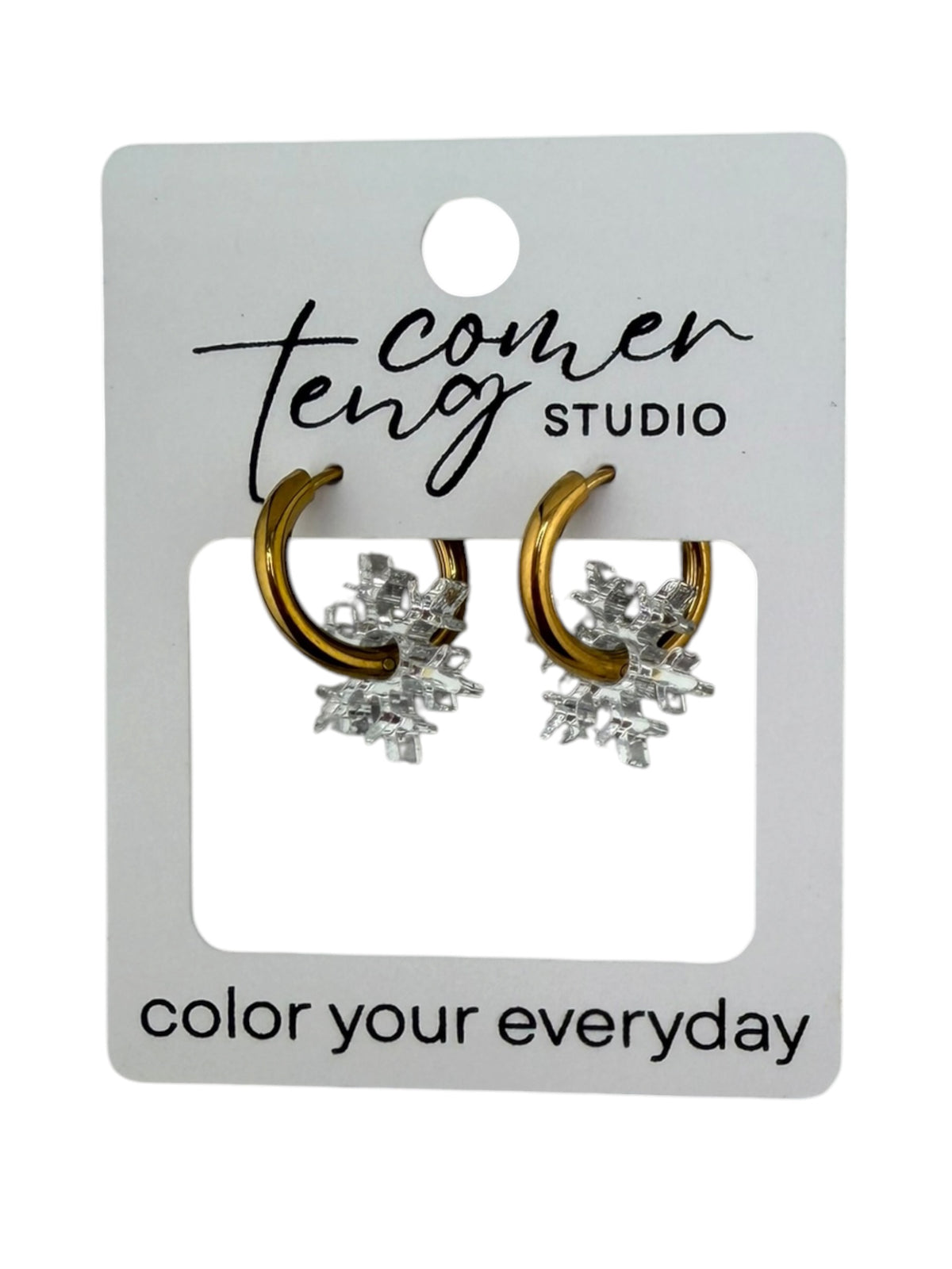 Snowflake Charm Hoop Earrings | Interchangeable Winter Earrings