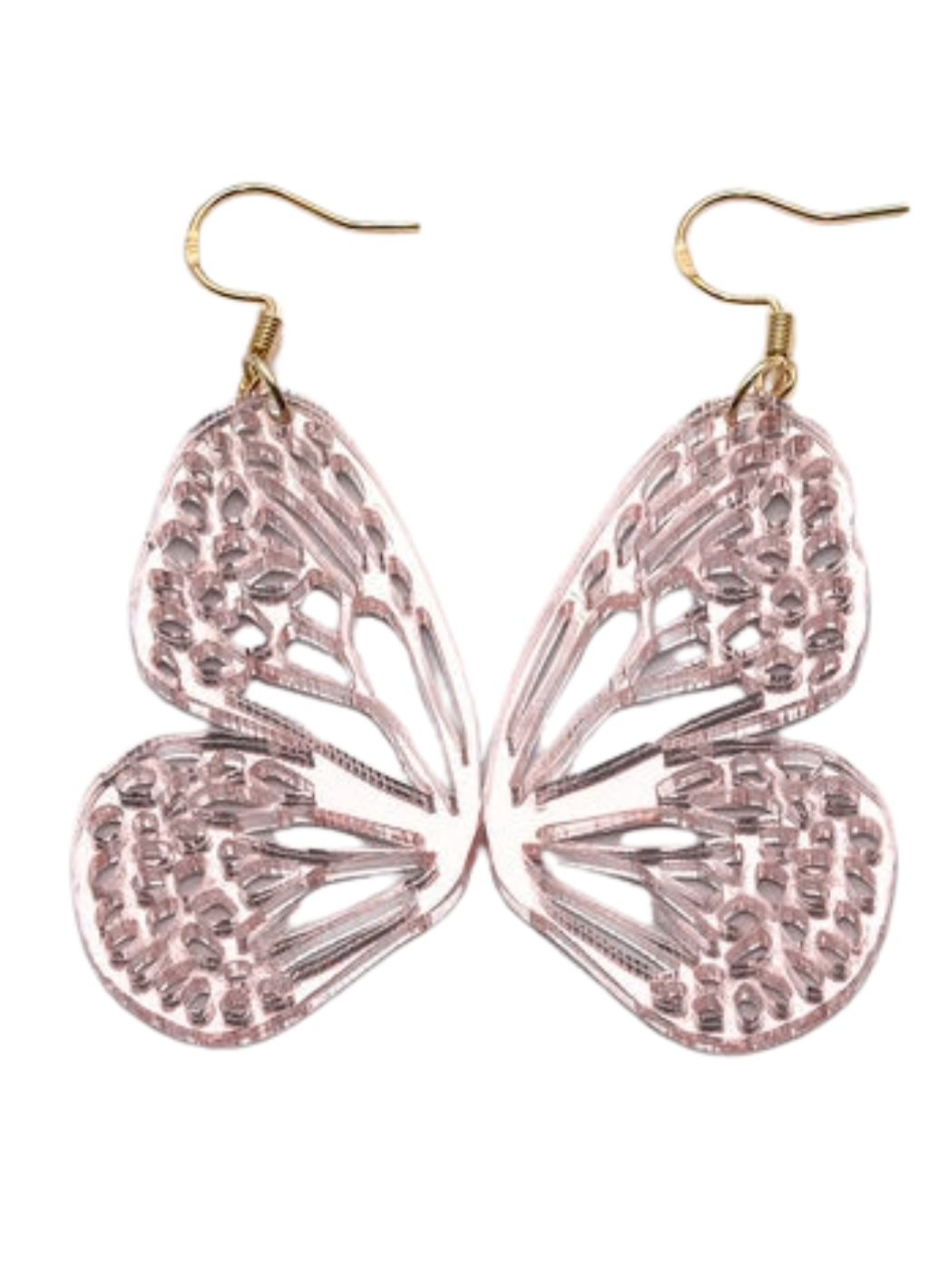 Small Rose Gold Shimmer Butterfly Earrings