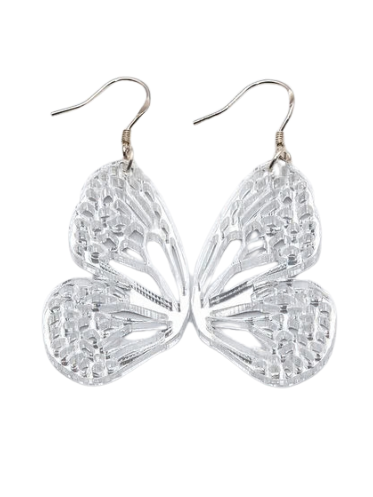Silver Shimmer Mini Butterfly Earrings