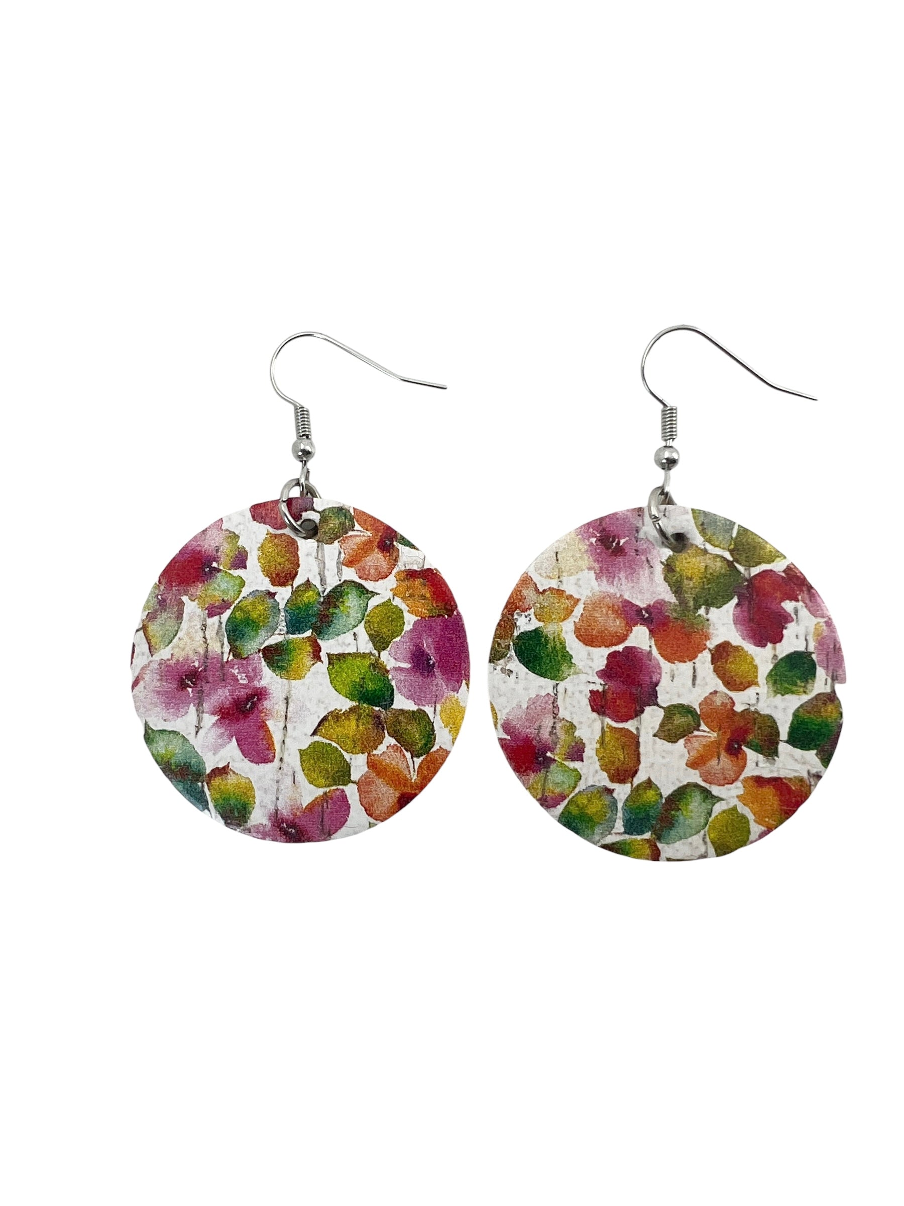 Impatiens Floral Cork Earrings