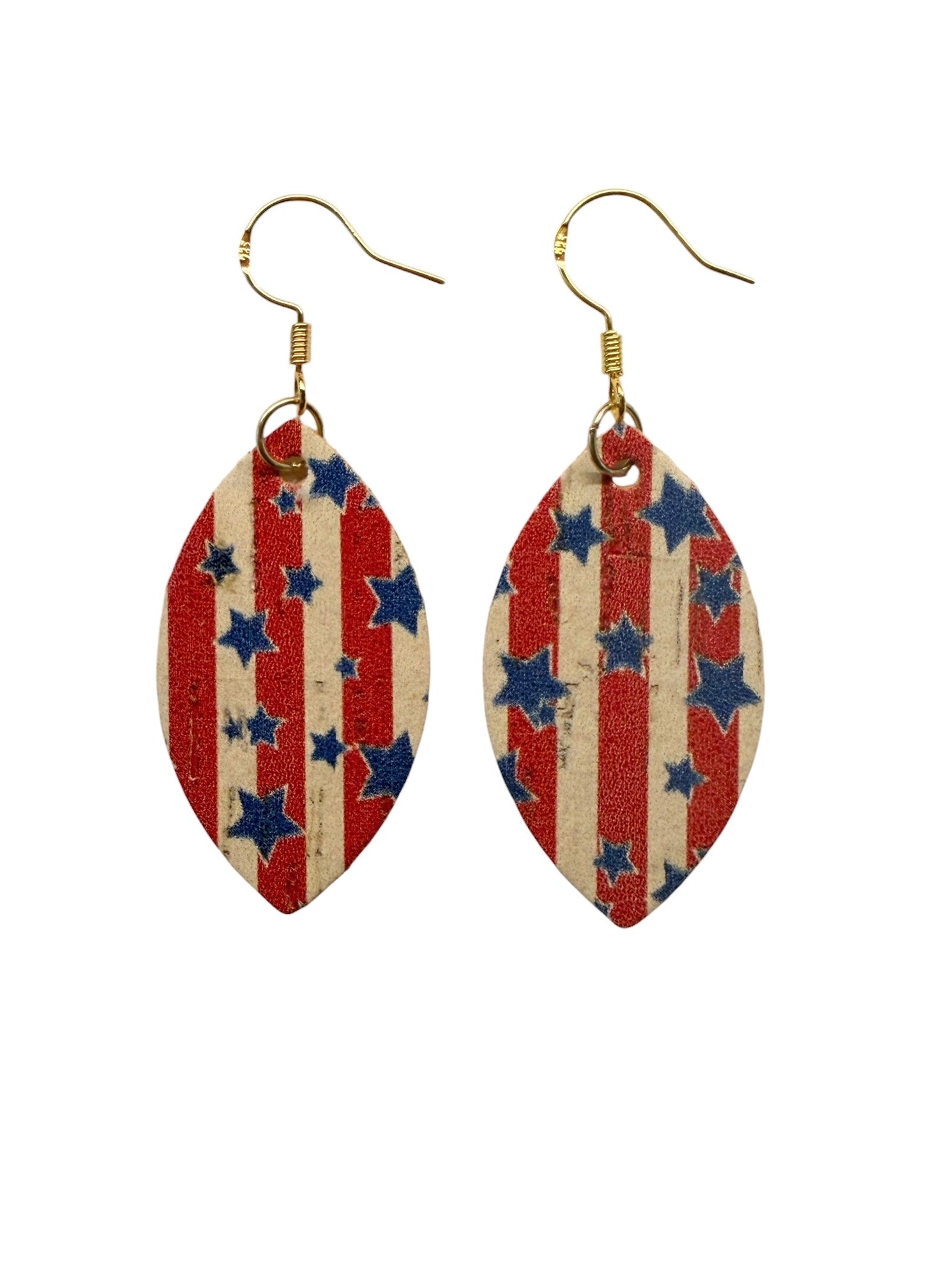 Stars & Stripes Patriotic Leaf Earrings