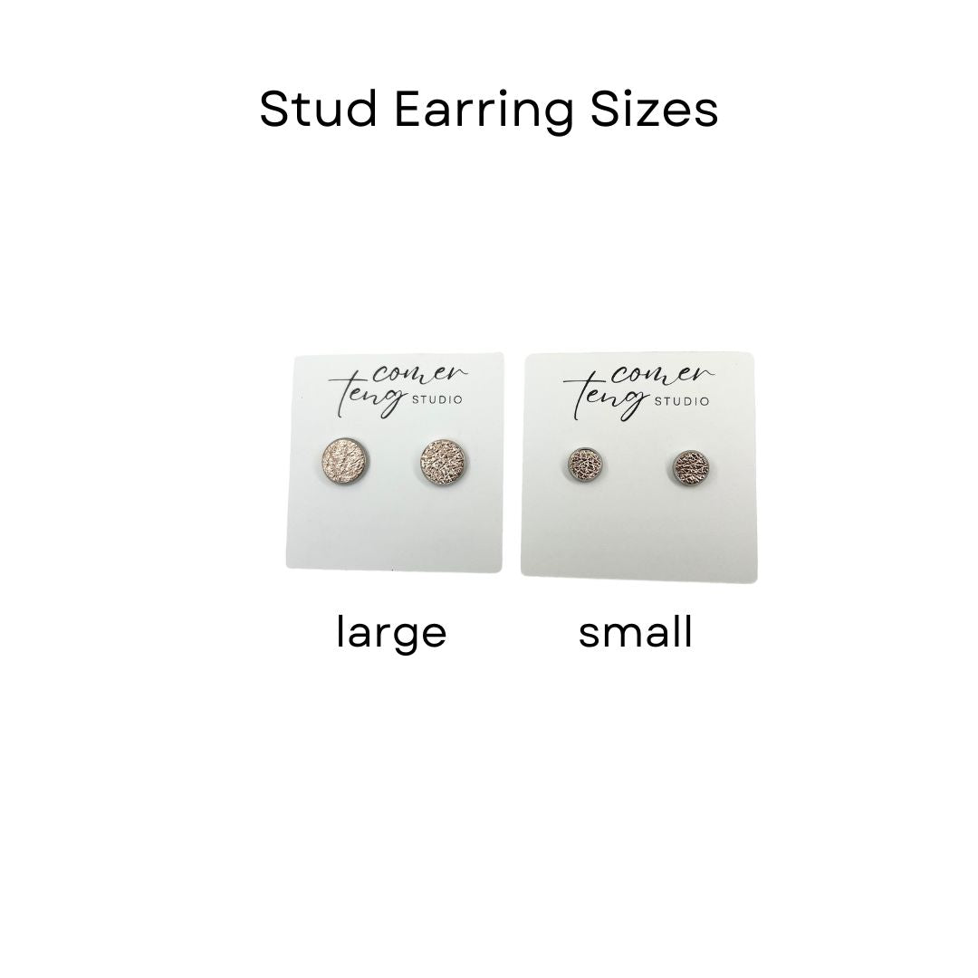 Large Leather Stud Earrings