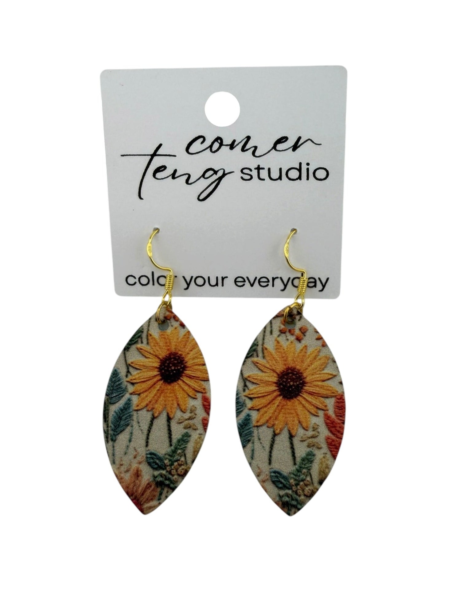 Sunflower Mini Leaf Earrings