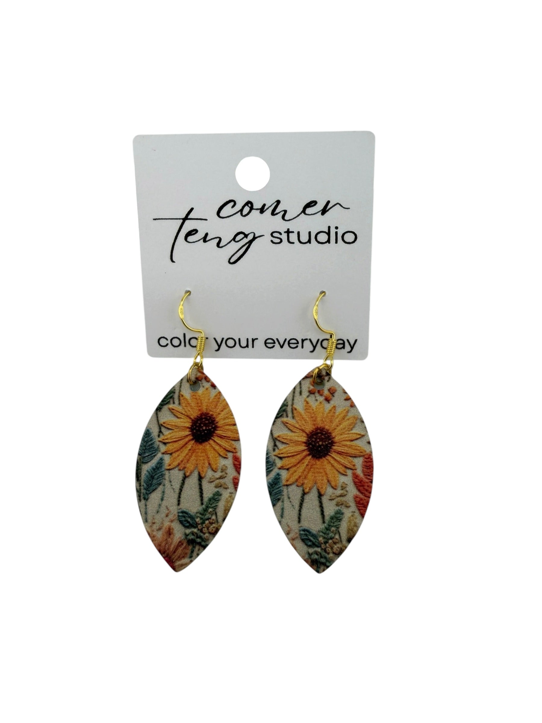 Sunflower Mini Leaf Earrings