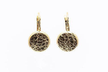 Gold Leverback Earrings — 12 mm — Stainless Steel or Gold Setting