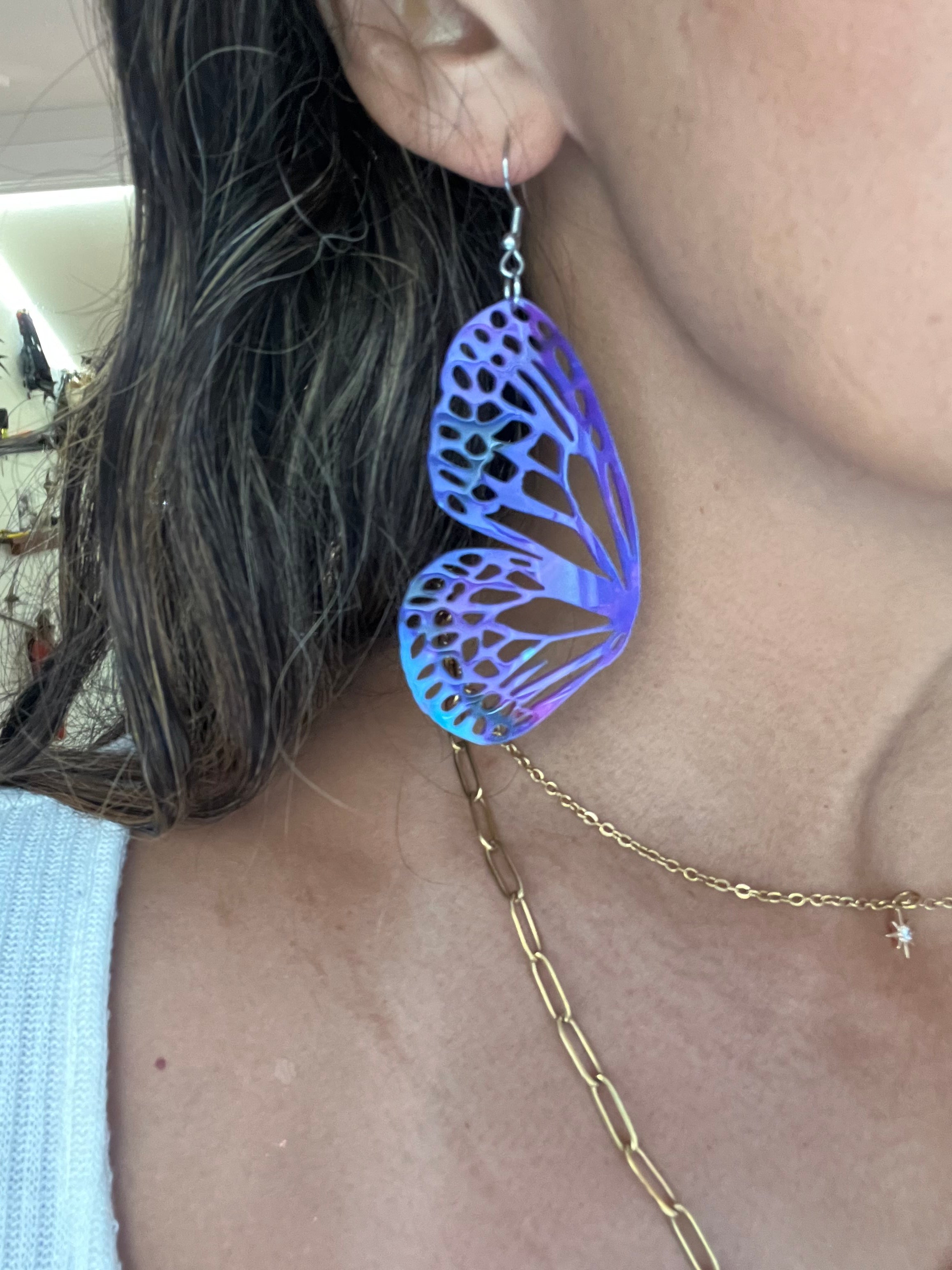 Galaxy Acrylic Butterfly Earrings