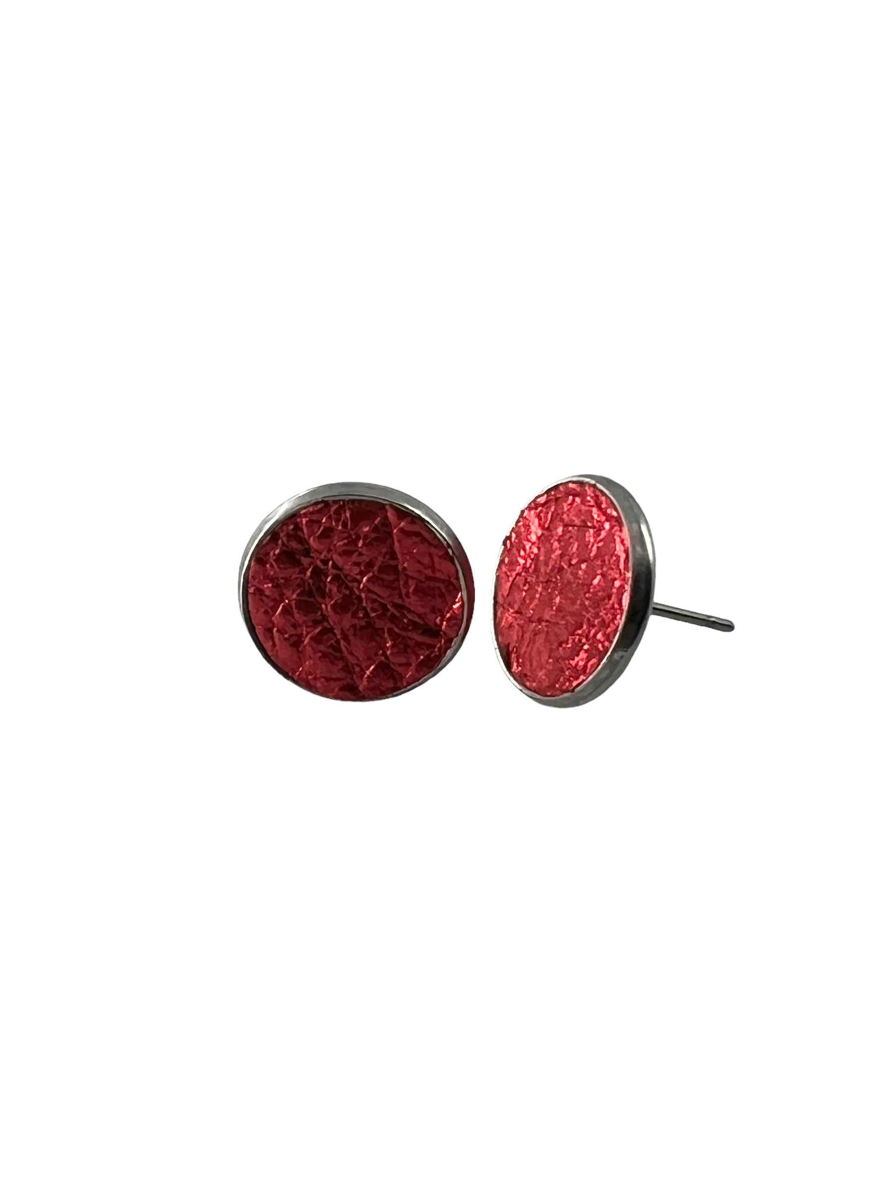 Large Leather Stud Earrings