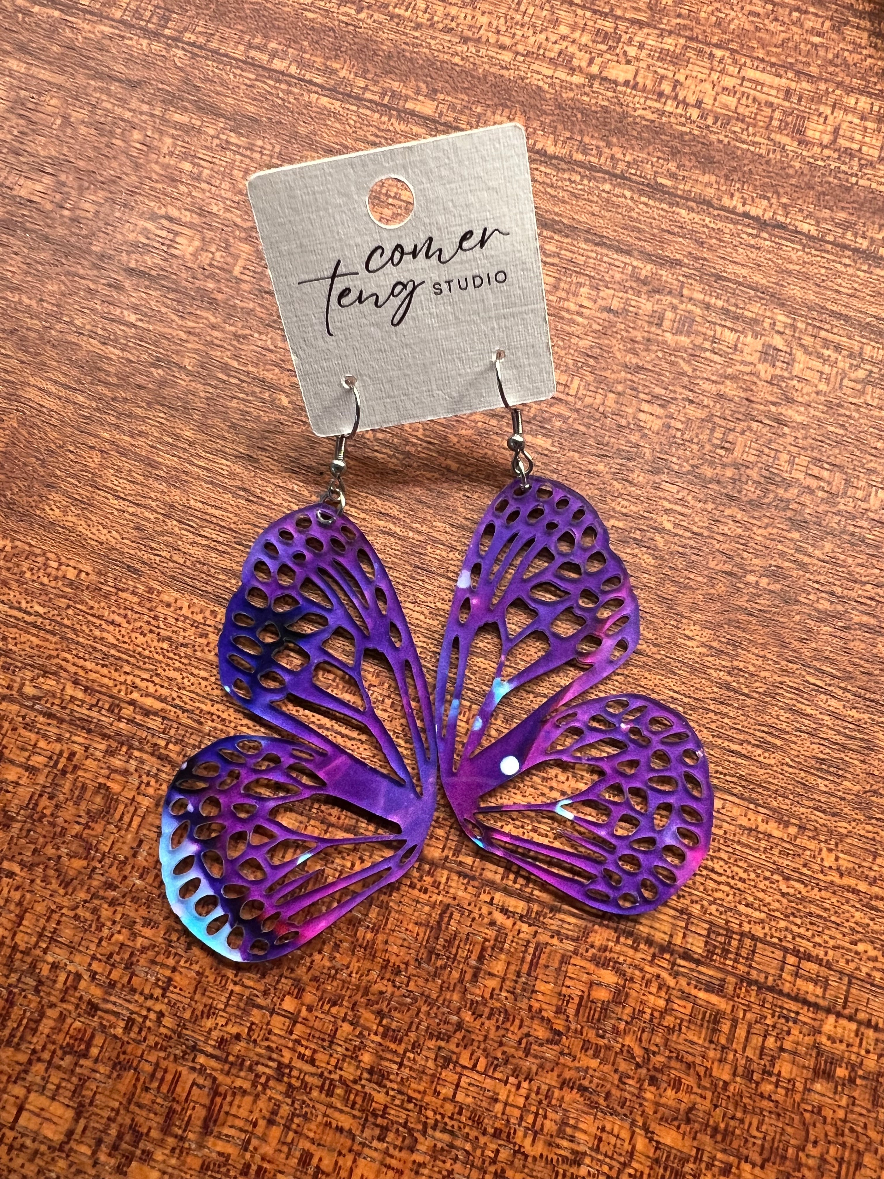 Galaxy Acrylic Butterfly Earrings