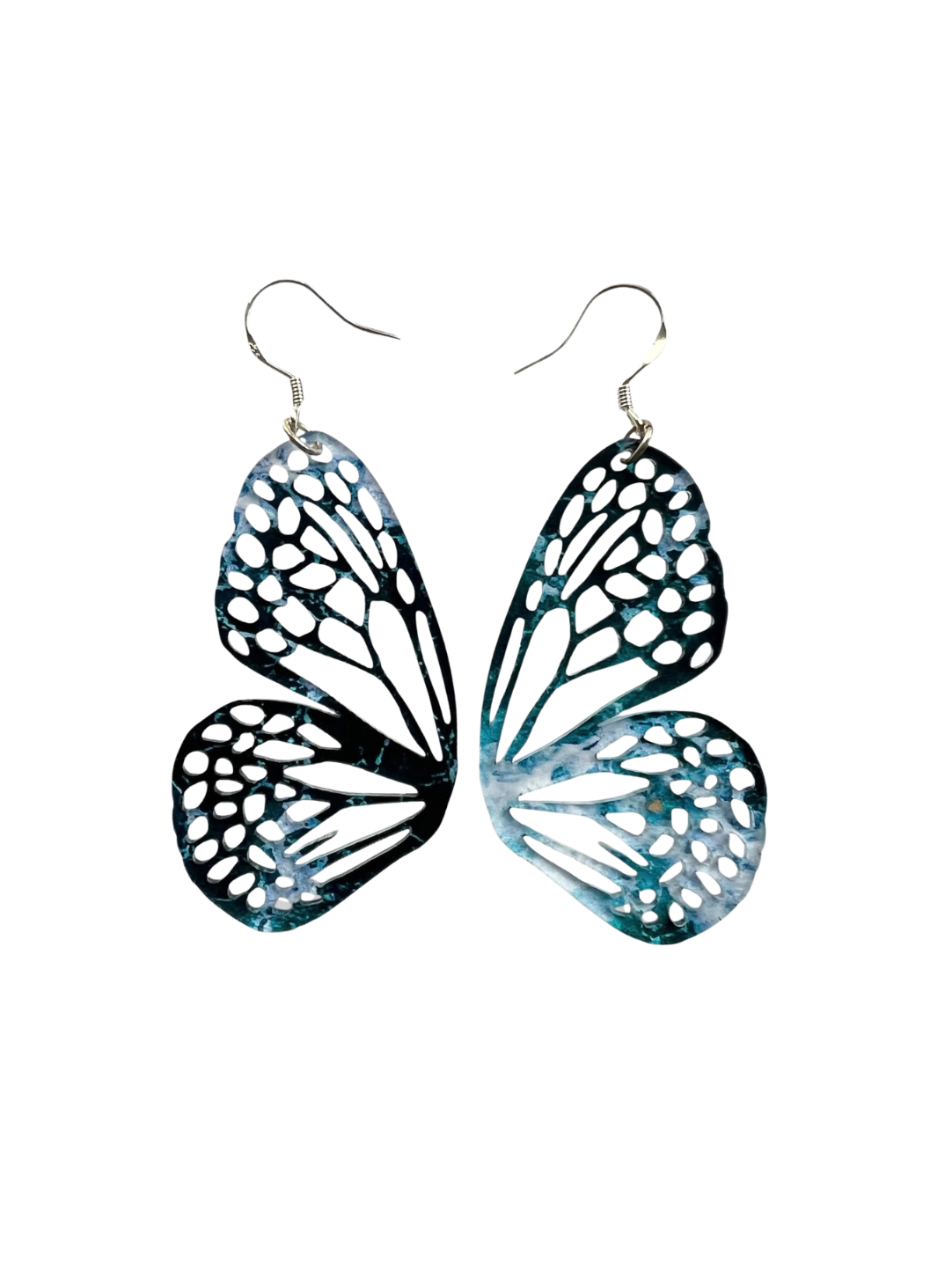 Small Ocean Acrylic Butterfly Wing Earrings