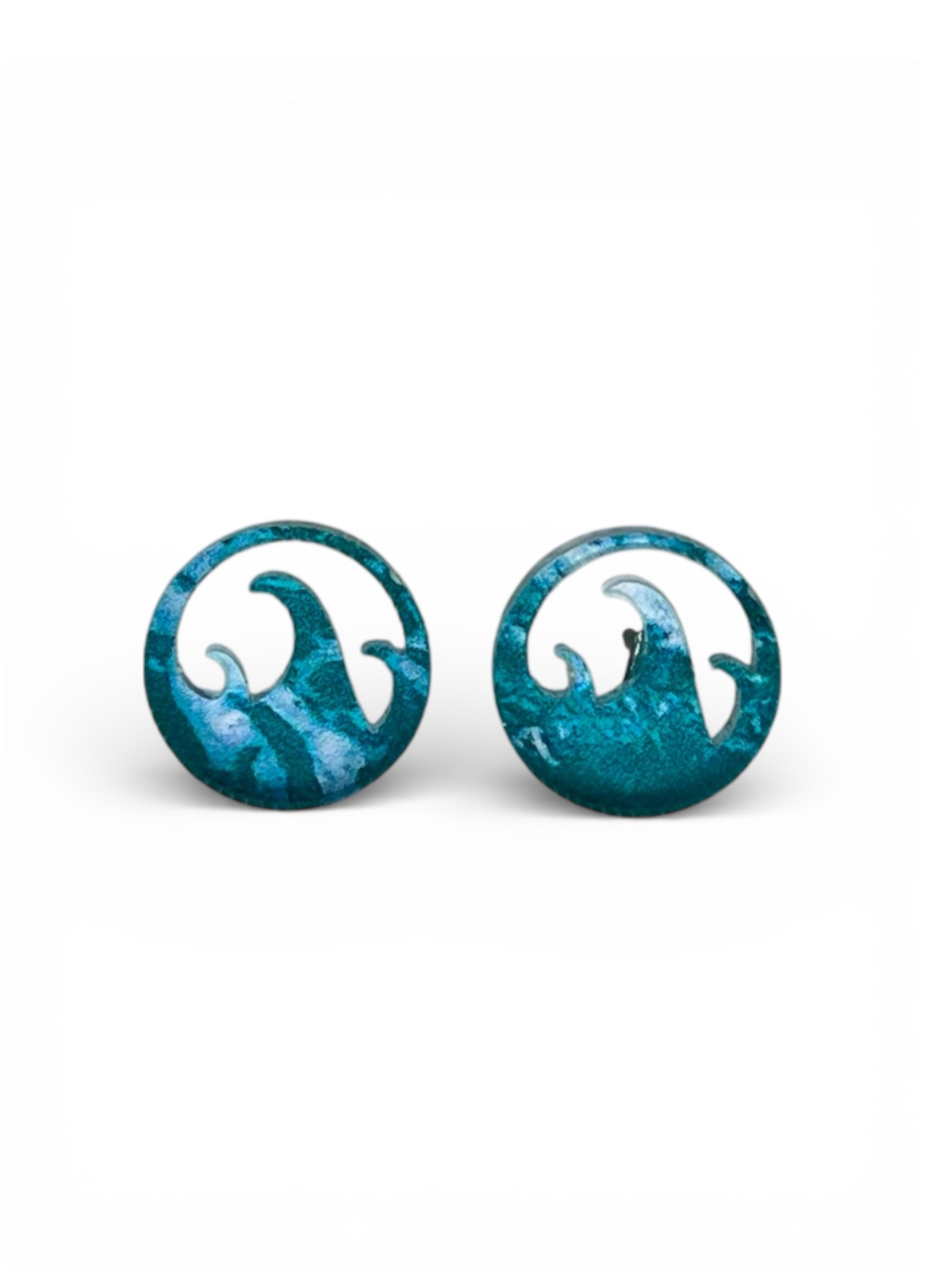 Ocean Wave Stud Earrings