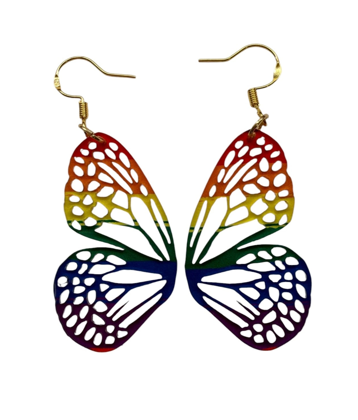 🌈 Small Rainbow Butterfly Wing Earrings
