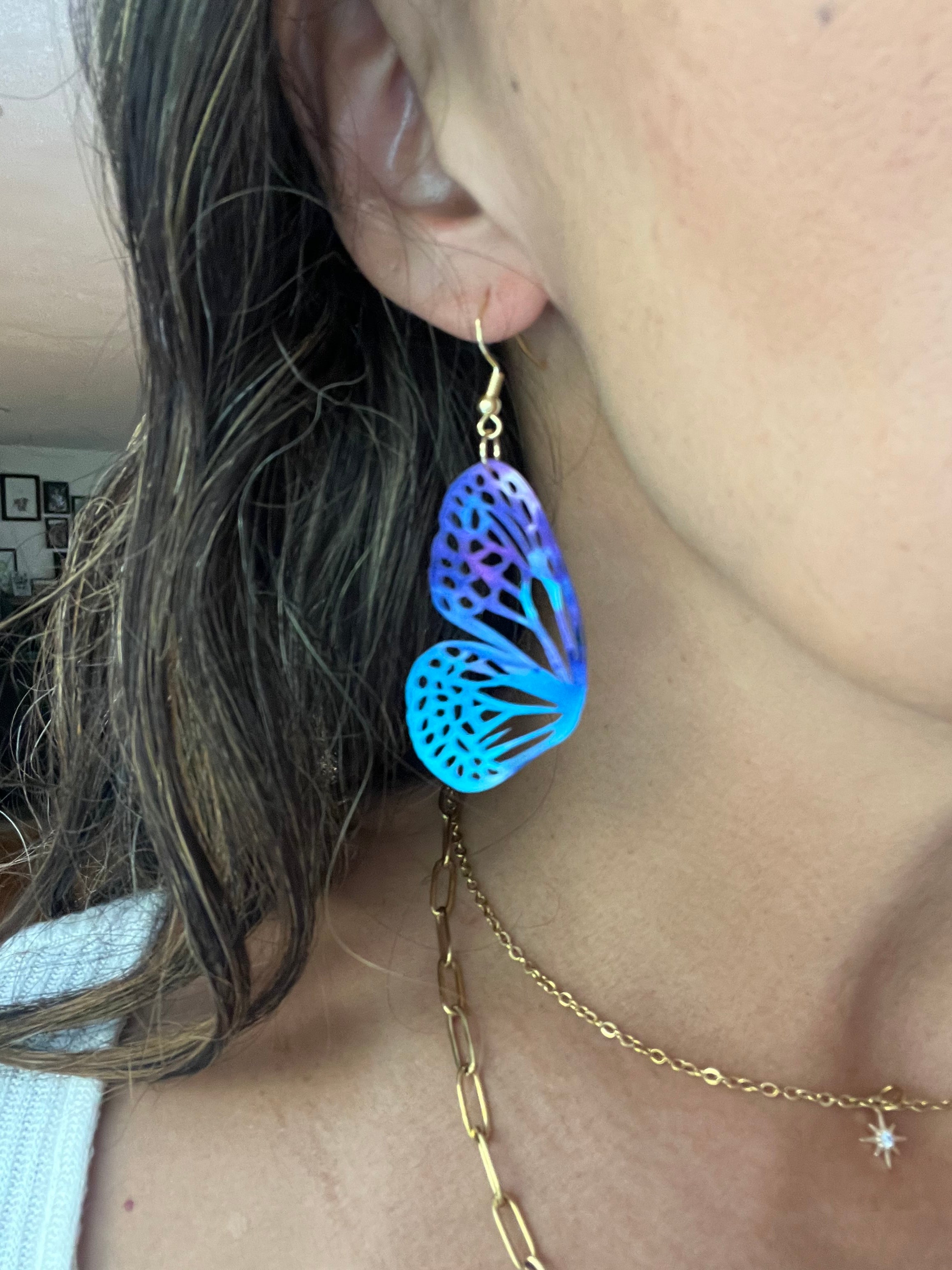 Galaxy Acrylic Butterfly Earrings