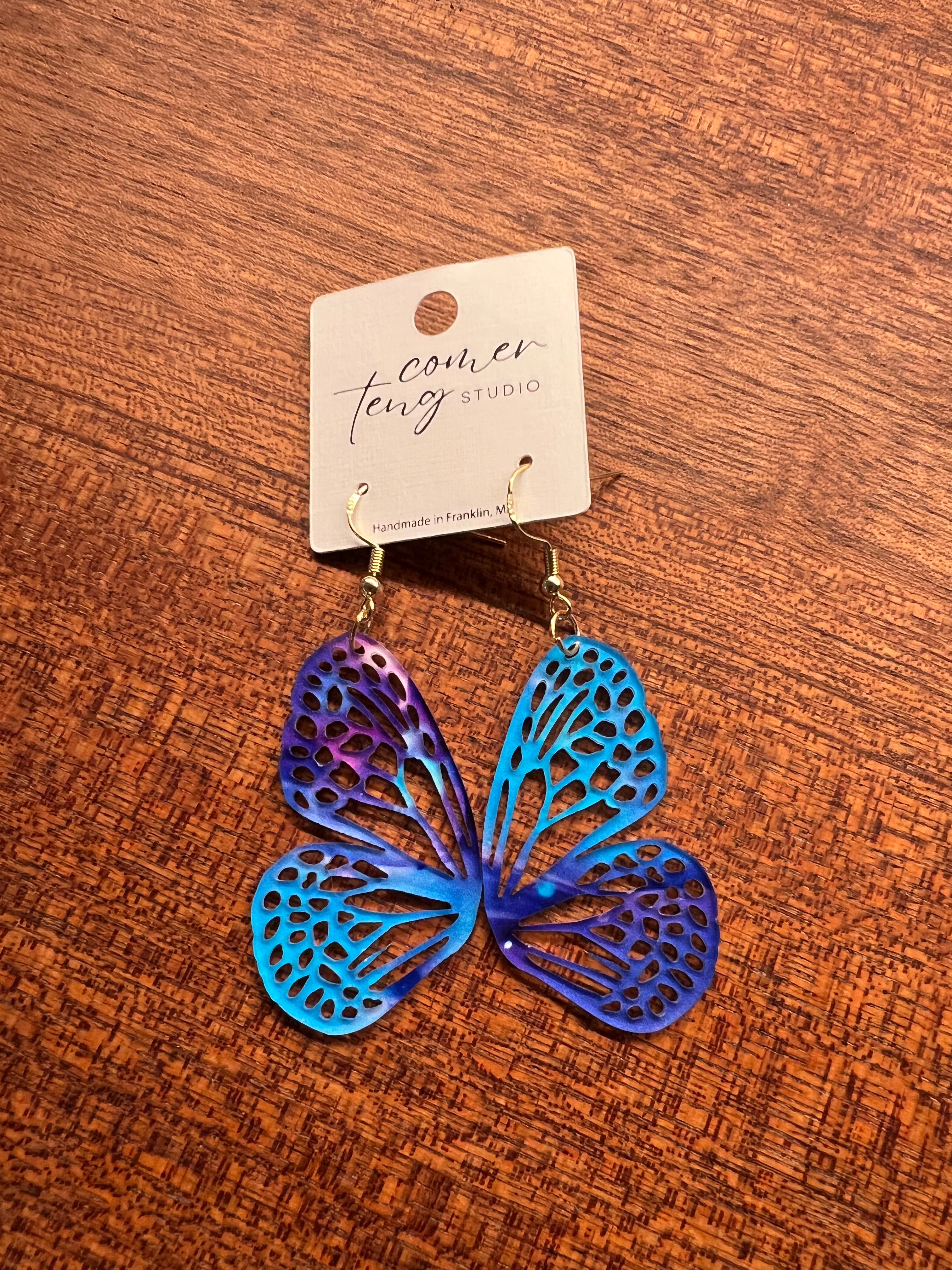 Galaxy Acrylic Butterfly Earrings